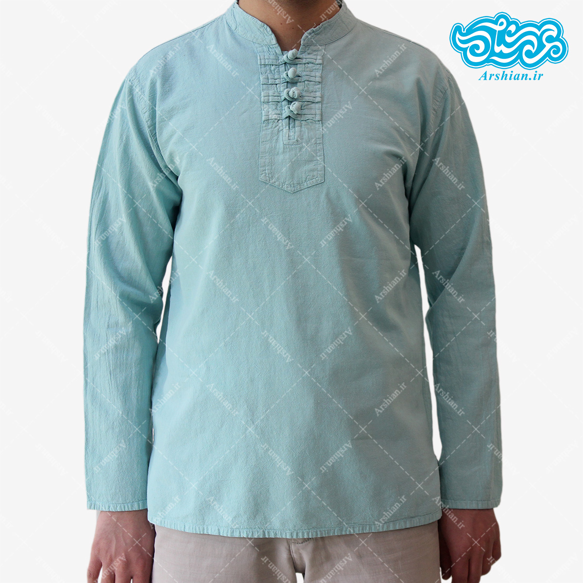 پیراهن الیاف طبیعی طرح گره ای مدل a001
