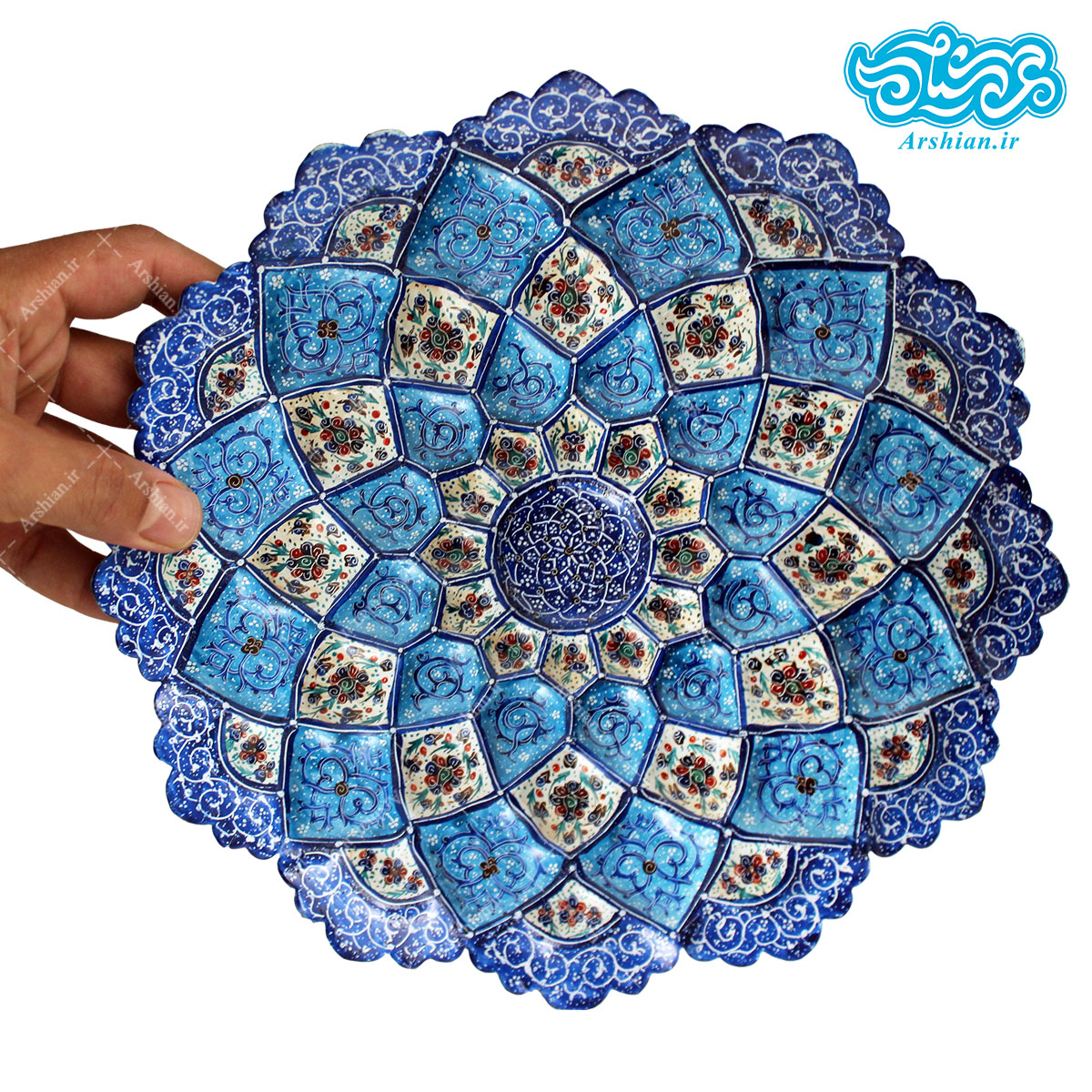 بشقاب میناکاری 25 سانتی طرح B257