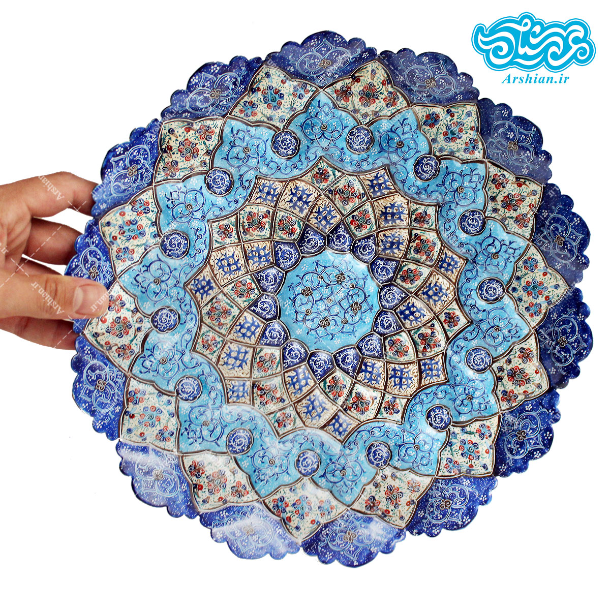 بشقاب میناکاری 30 سانتی طرح B302