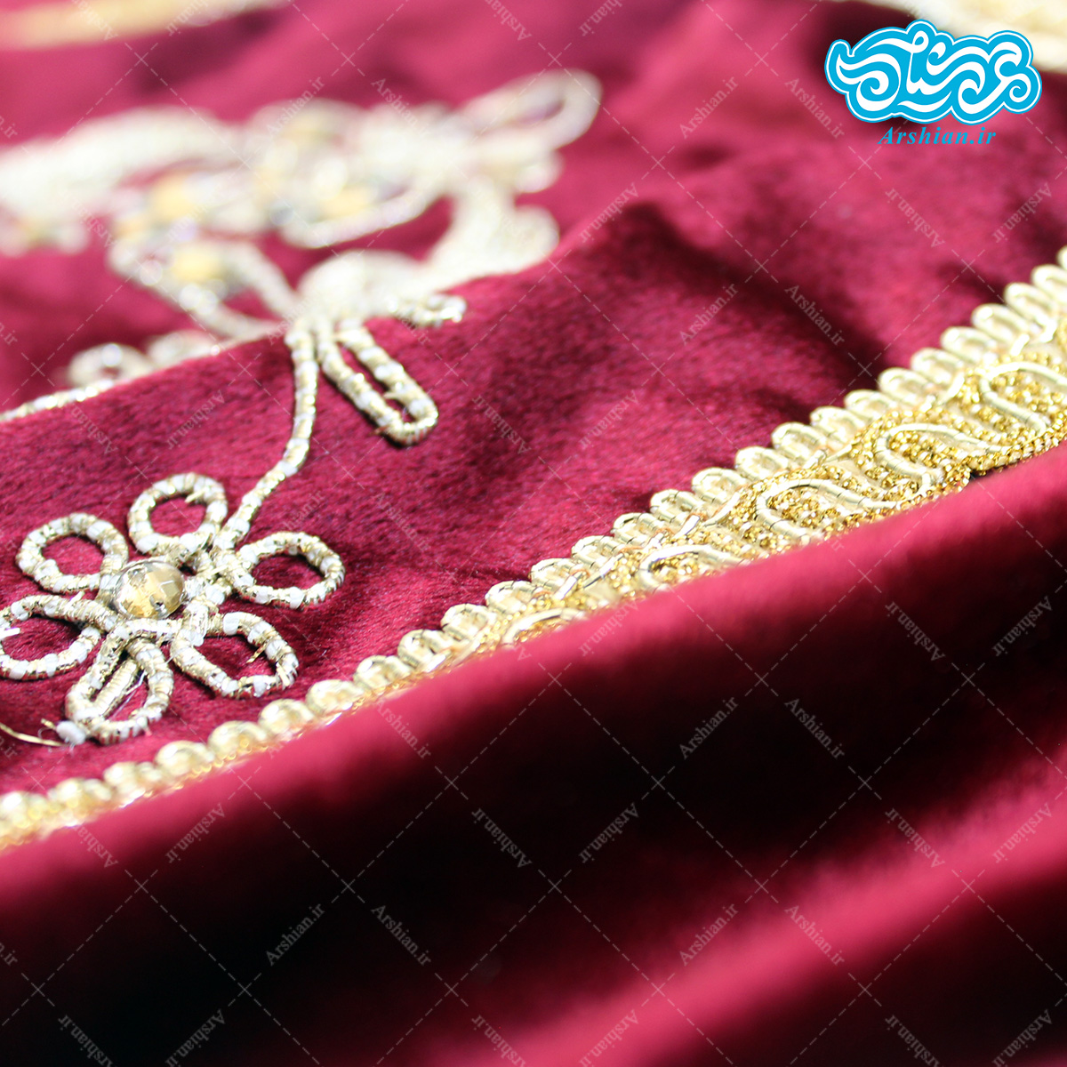 جانماز مخمل نگین دار 45 سانتی متری