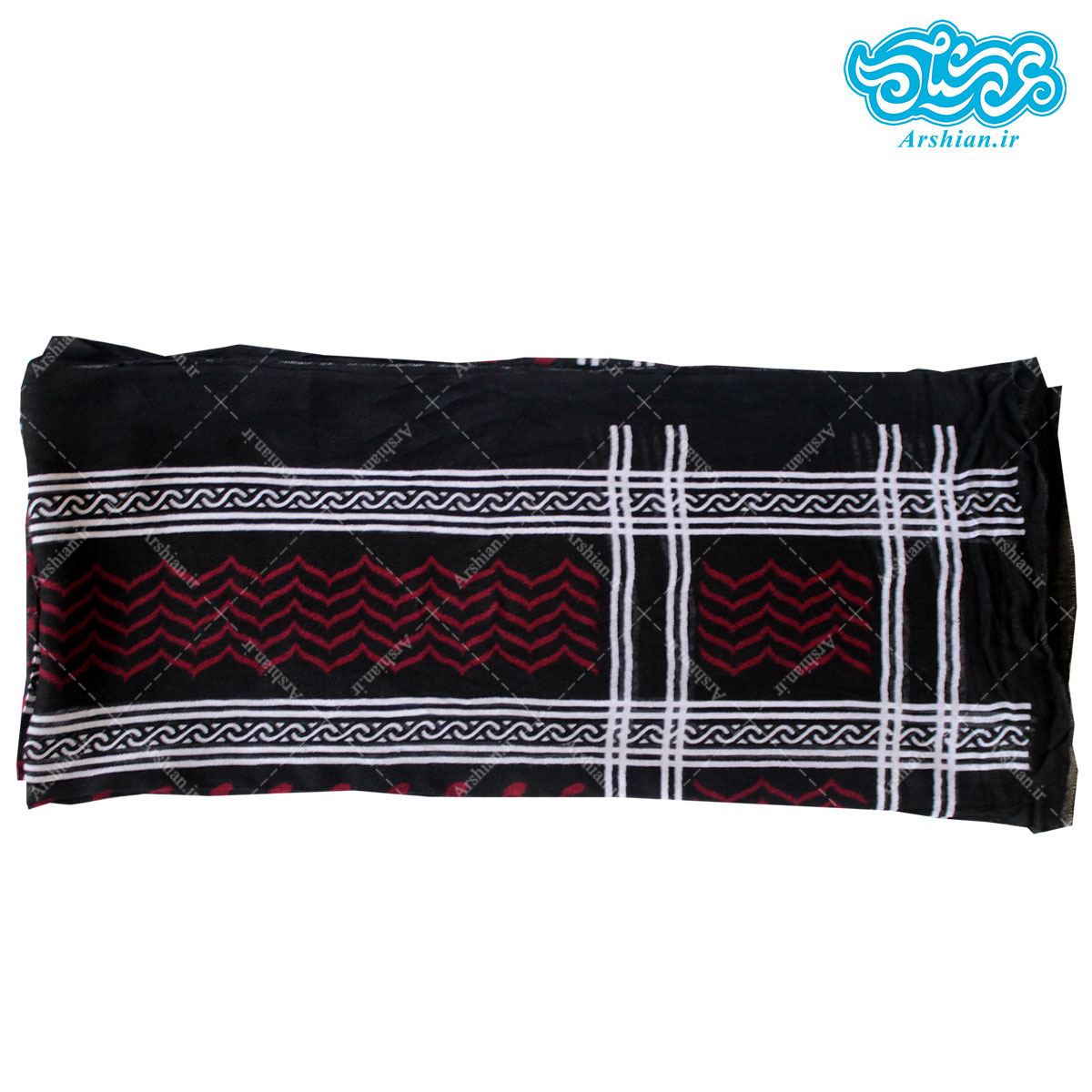 چفیه طرح عربی قرمز مدل چاپی