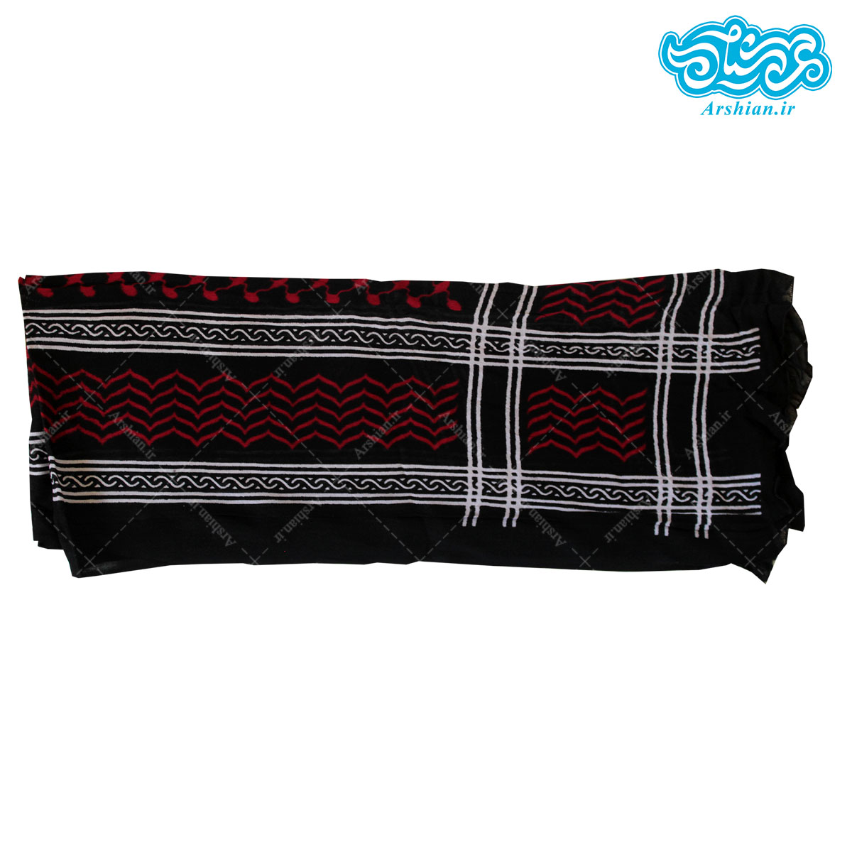 چفیه طرح عربی قرمز مدل چاپی