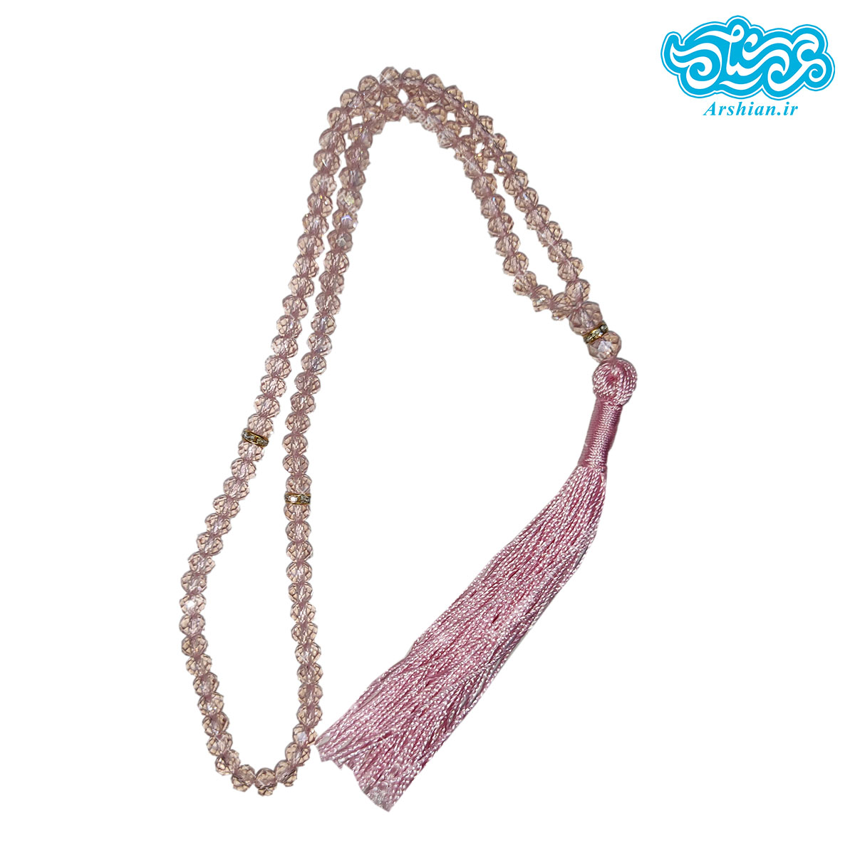 تسبیح 100 تایی کریستال ریشه دار نمره 6