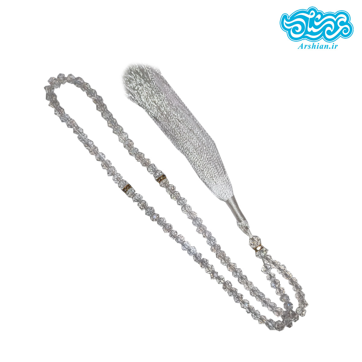 تسبیح 100 تایی کریستال ریشه دار نمره 6