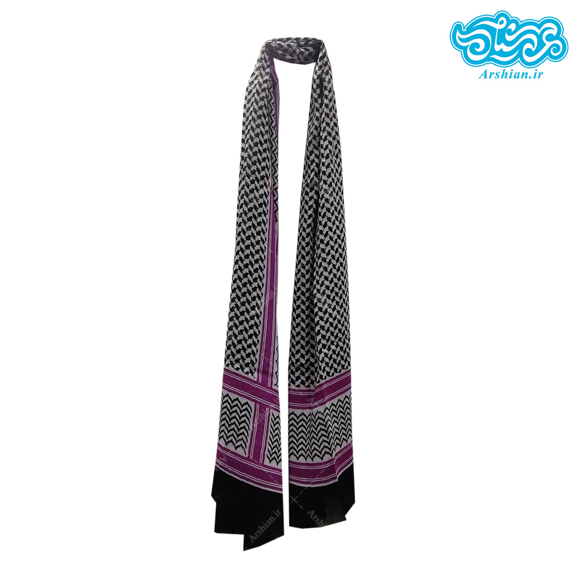 شال طرح عربی مدل فلسطینی بنفش