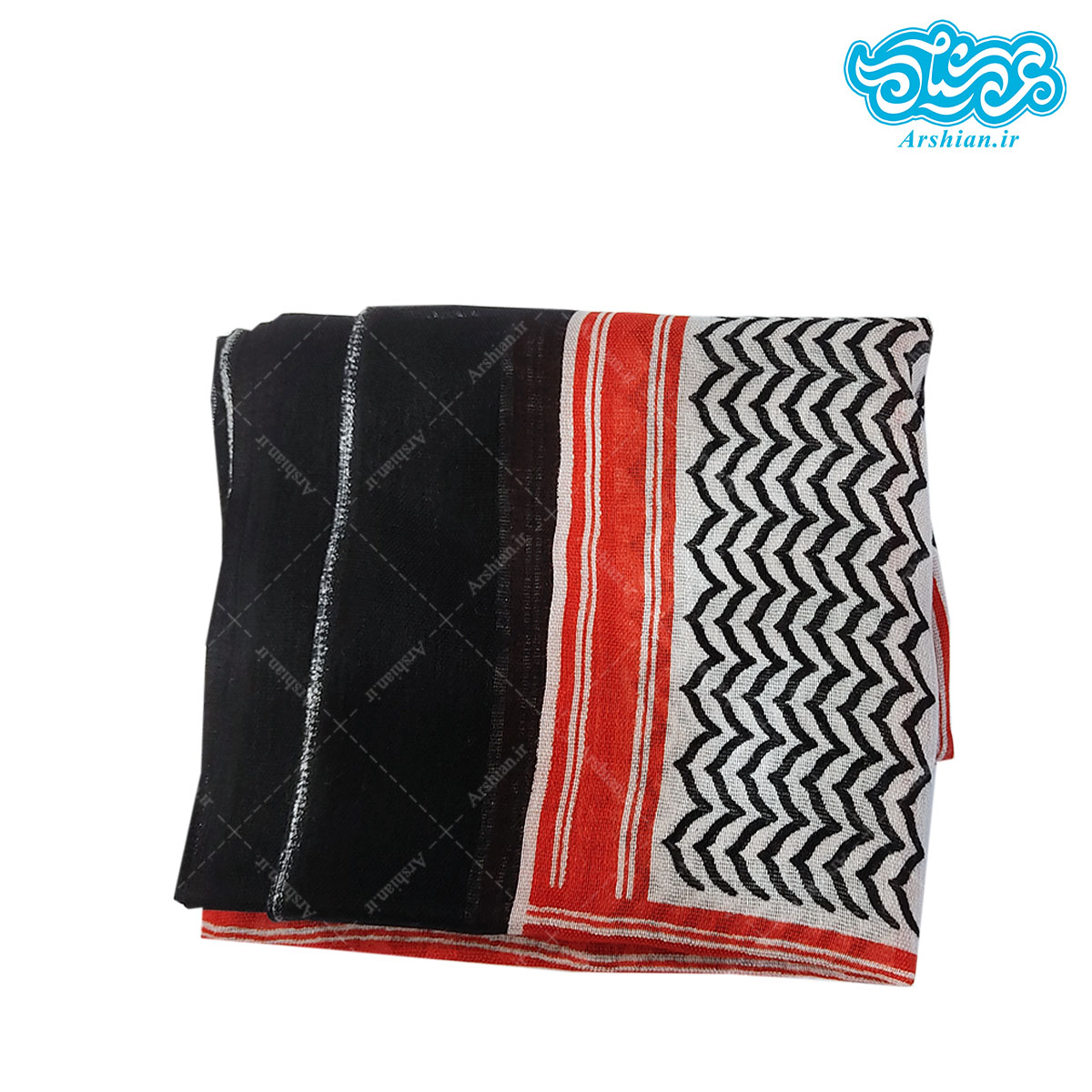 شال طرح عربی مدل فلسطینی نارنجی