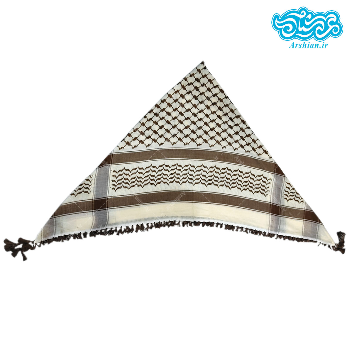 چفیه عربی قهوه ای کرم کد 002