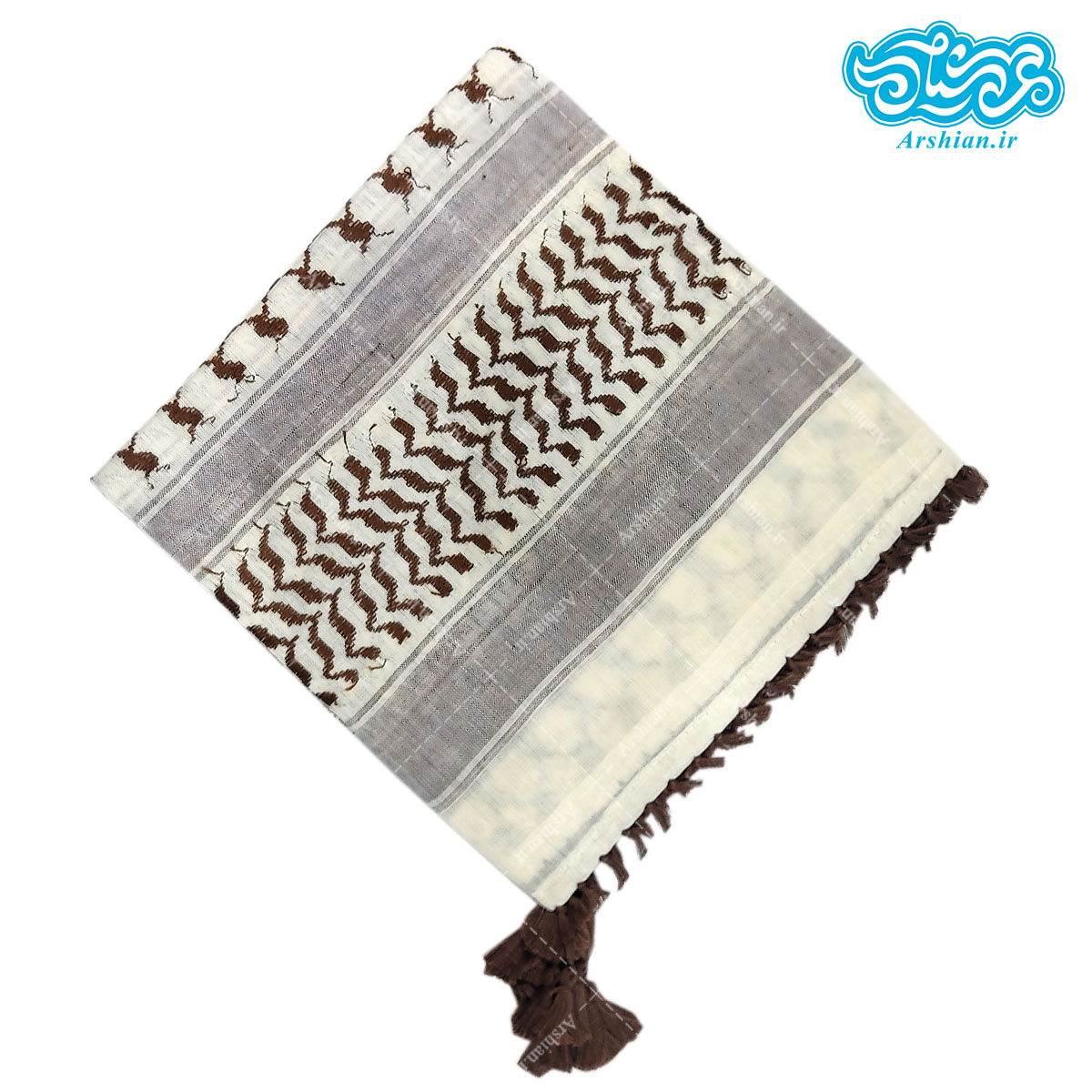 چفیه عربی قهوه ای کرم کد 002