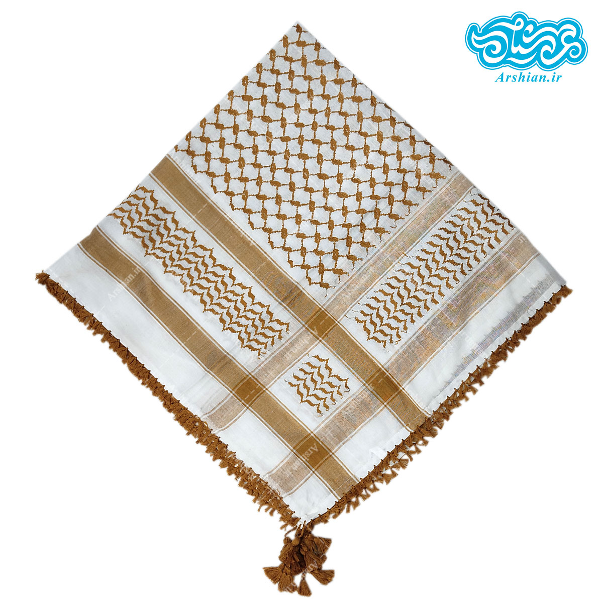 چفیه عربی سفید خردلی کد 003