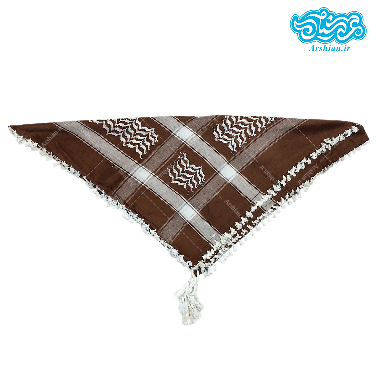 چفیه عربی قهوه ای سفید کد 017
