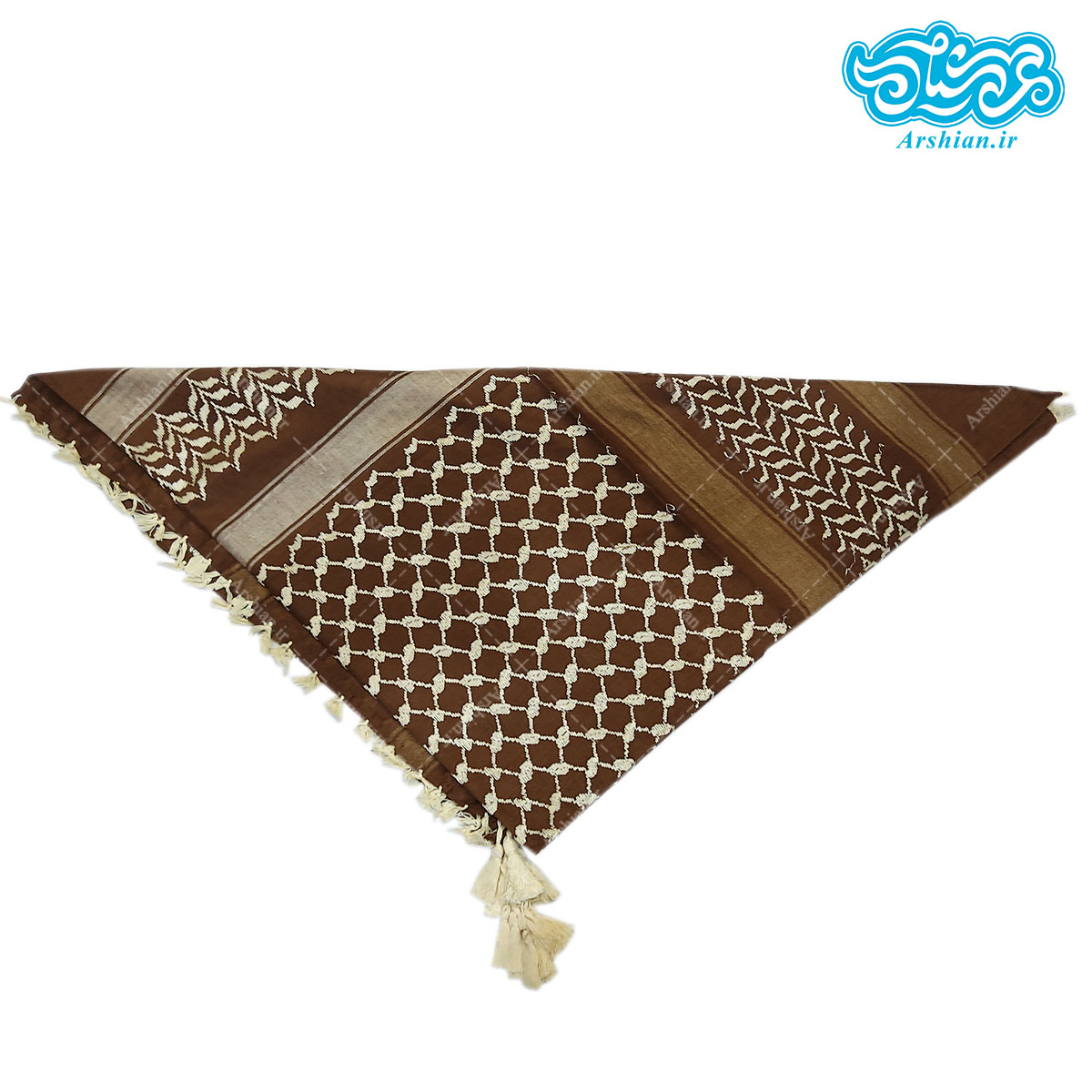 چفیه عربی قهوه ای زرد کد 019