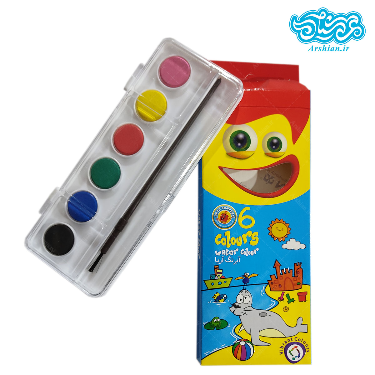 آبرنگ 6 رنگ آریا