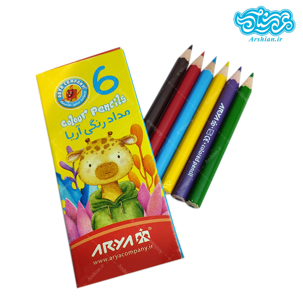 مدادرنگی 6 رنگ کوتاه آریا