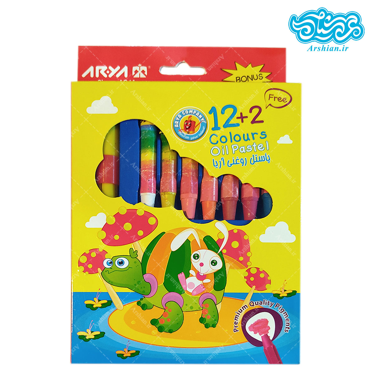 پاستل روغنی 12 رنگ آریا