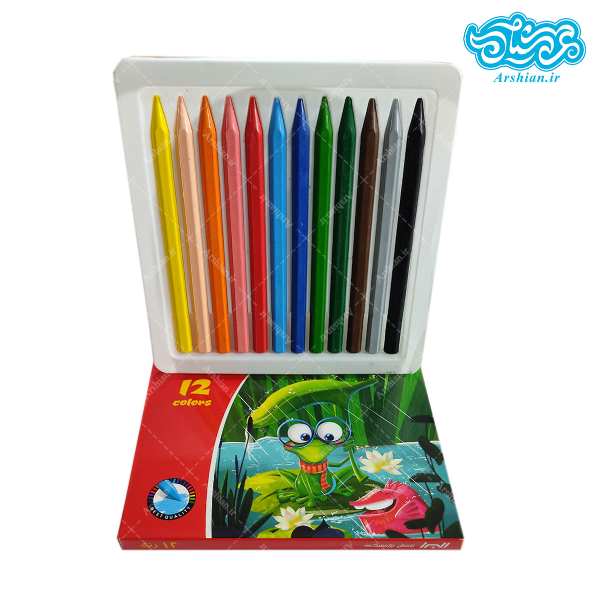 مداد شمعی 12 رنگ البرز