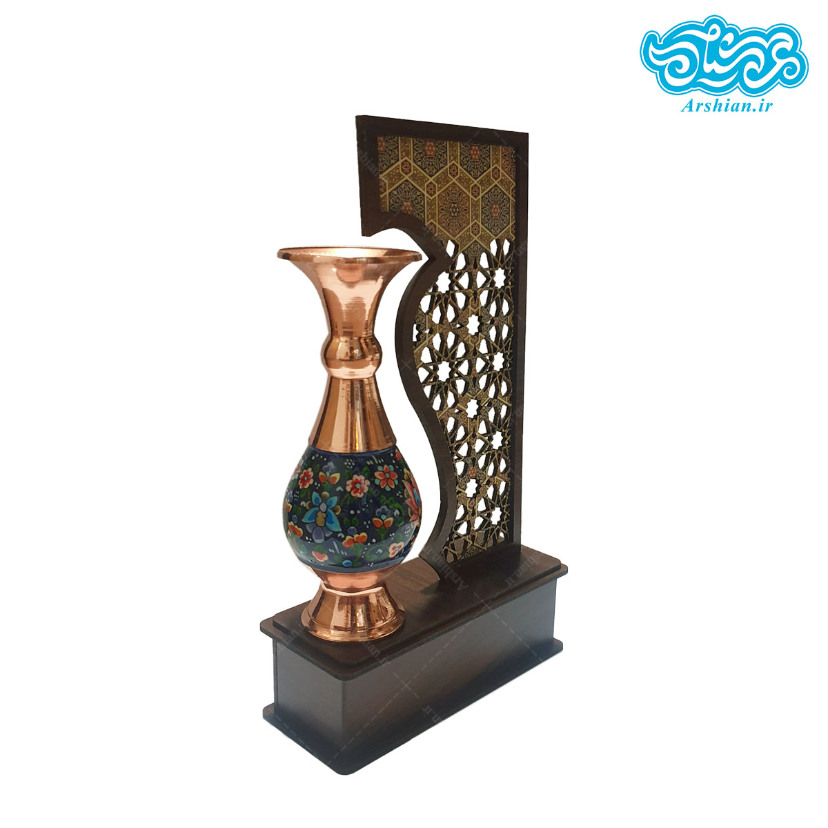 تندیس گلدان مس پرداز 16 سانتی متری کد018