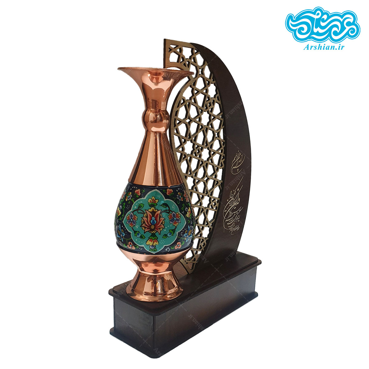 تندیس گلدان مس پرداز 20 سانتی متری کد019