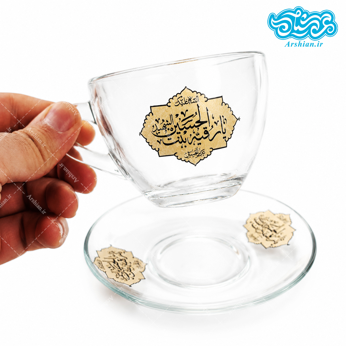 استکان و فنجان طرح مرجان با چاپ یارقیه بنت الحسین (6 عددی)