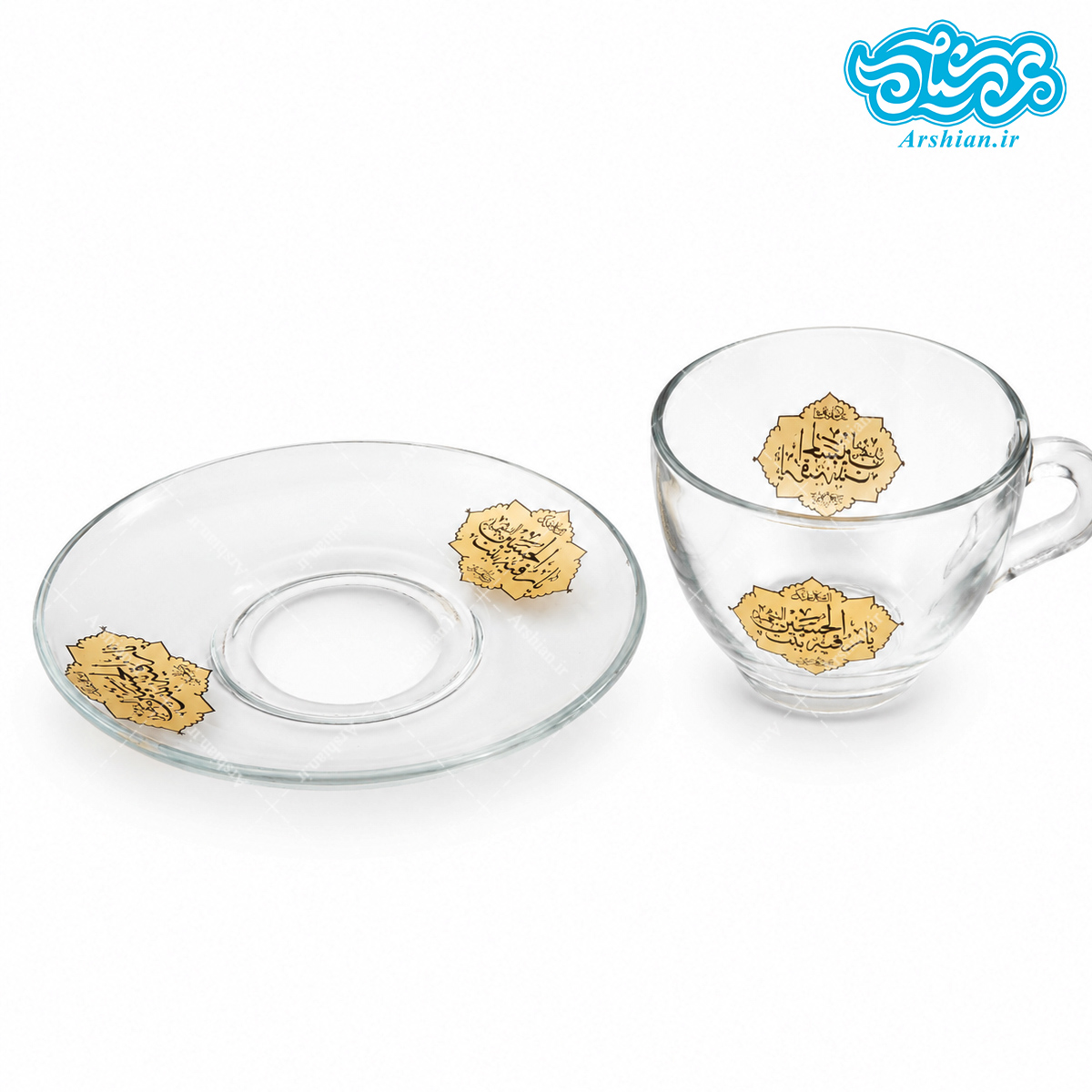 استکان و فنجان طرح مرجان با چاپ یارقیه بنت الحسین (6 عددی)