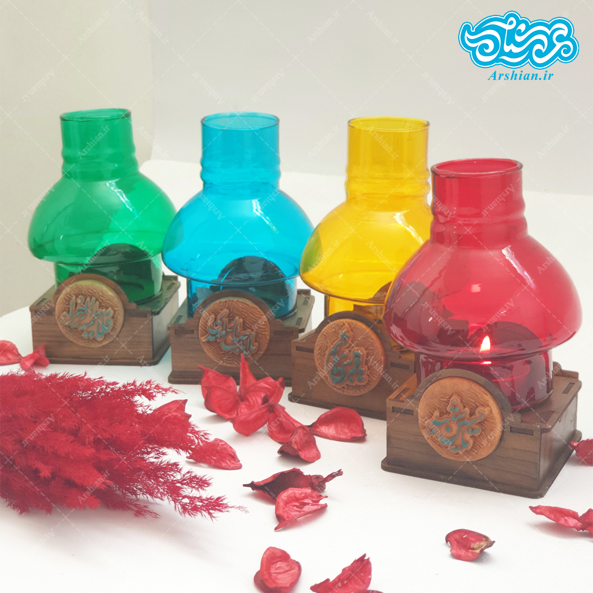 فانوس شمعی با ذکر سفالی