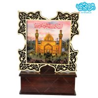 تندیس کاشی با طرح ایوان طلای امیرالمومنین با قاب چوبی کد tal108