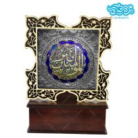 تندیس کاشی با طرح امیرالمومنین با قاب چوبی کد tal126