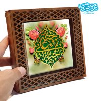 قاب کاشی دور مشبک با طرح علی حبه جنه کد al106