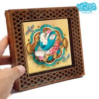 قاب کاشی دور مشبک با طرح علی کد al119