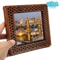 قاب کاشی دور مشبک با طرح گنبد امام حسین (ع) کد h512