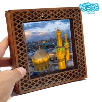 قاب کاشی دور مشبک با طرح گنبد امام حسین (ع) کد h514