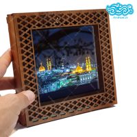 قاب کاشی دور مشبک با طرح کربلای معلی کد h515