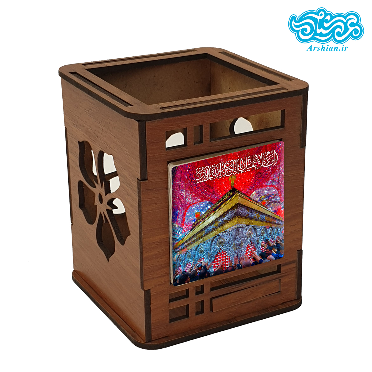 جاقلمی چوبی با کاشی ضریح امام حسین (ع) کد jh509