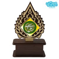 تندیس کاشی با طرح علی ولی الله با قاب چوبی کد tal141