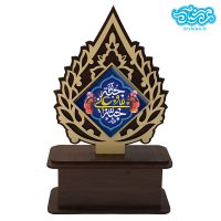 تندیس کاشی با طرح علی حبه جنه با قاب چوبی کد tal139