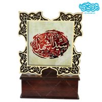 تندیس کاشی با طرح سیدالشهدا با قاب چوبی کد th510