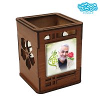 جاقلمی چوبی با کاشی طرح حاج قاسم سلیمانی وذکر یافاطمه کد jf312