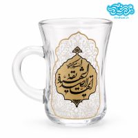 نیم لیوان دسته دار کمر باریک گلجام باطرح ایتها الصدیقه الشهیده (بسته 6 عددی)