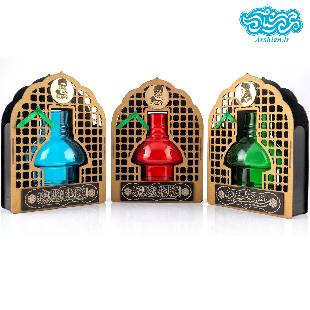 فانوس شمعی طرح دخیل با تصویر رهبر شهید کدshr01