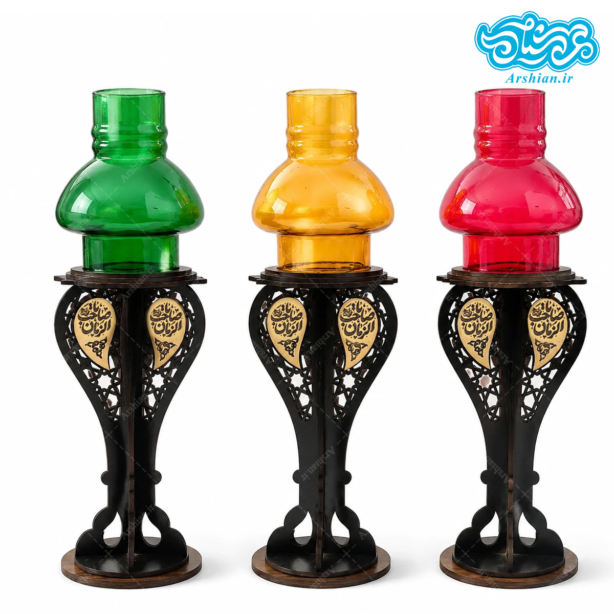 فانوس شمعی پایه دار بزرگ طرح مشبک کدsh03