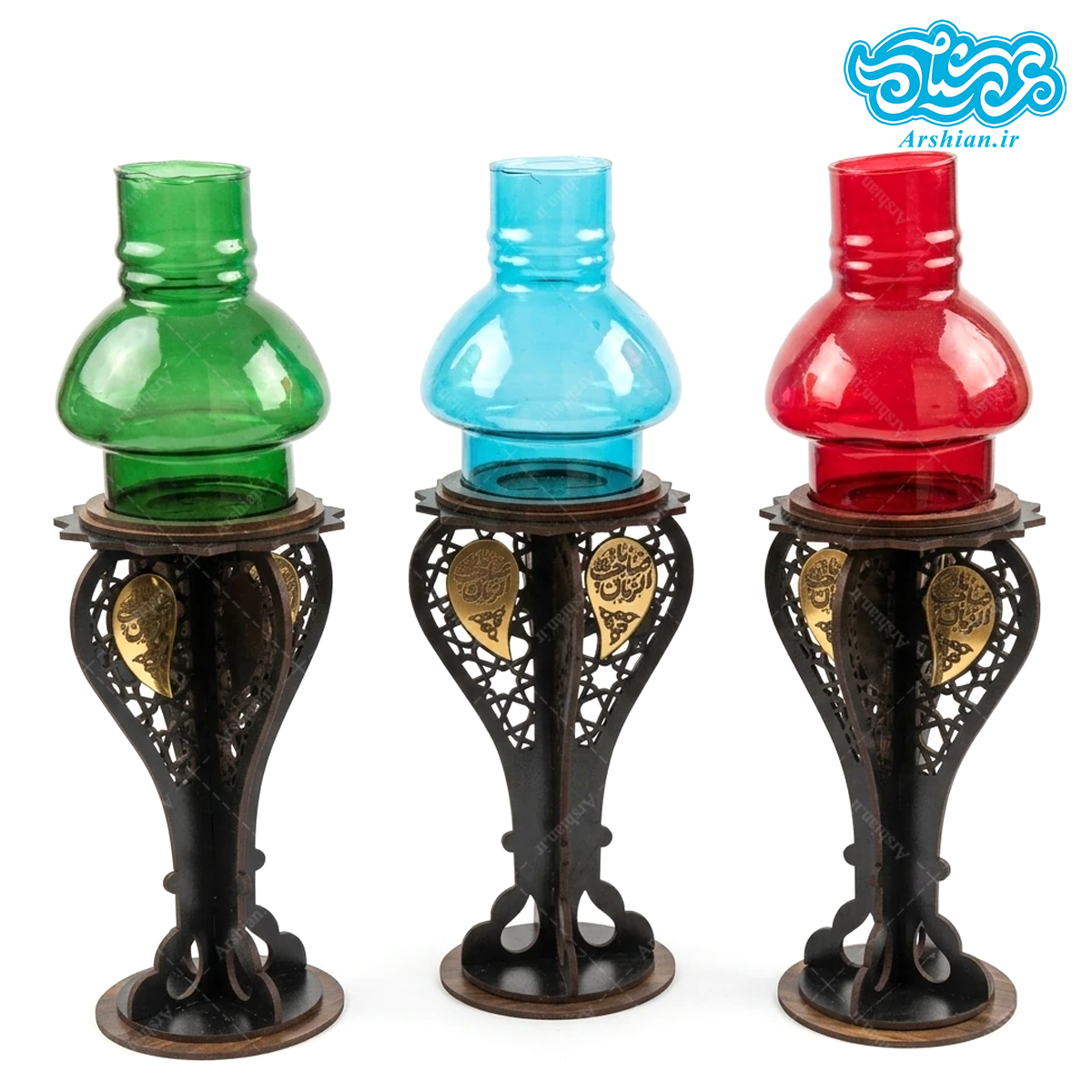 فانوس شمعی پایه دار بزرگ طرح مشبک کدsh03