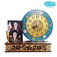 تندیس ساعت و جاقلمی همراه با قاب رهبری