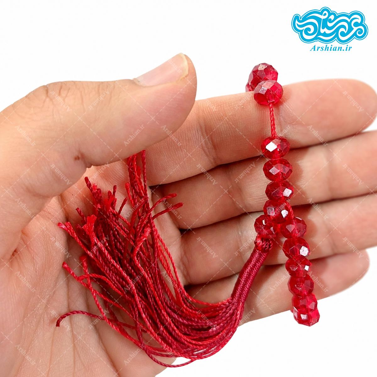 تسبیح 33تایی طرح کریستال رنگی نمره8 کد T8KR33