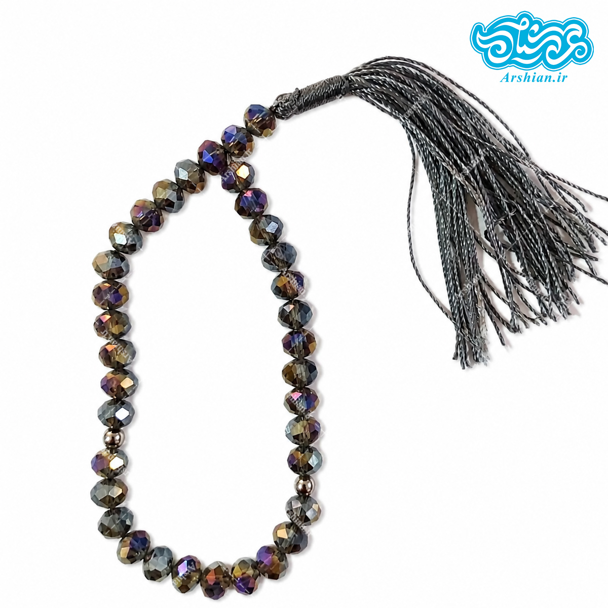 تسبیح 33تایی طرح کریستال رنگی نمره8 کد T8KR33