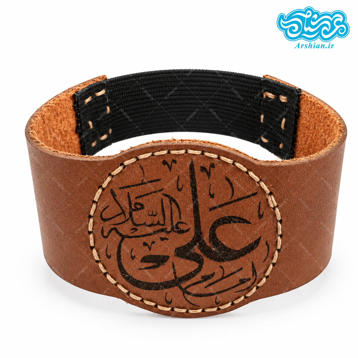 بازوبند چرم طرح علی علیه السلام کد033